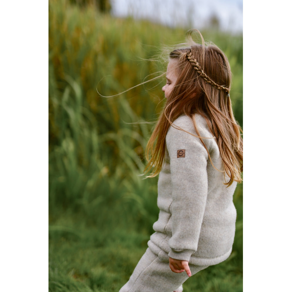 Þykk ungbarna ullarpeysa - Melange Offwhite