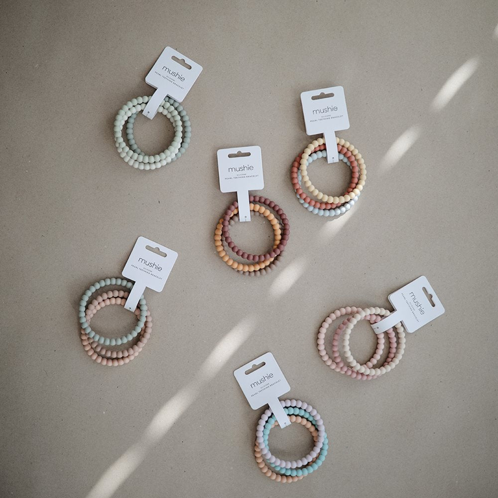 Pearl nagarmband - Lilac/Cyan/Soft Peach