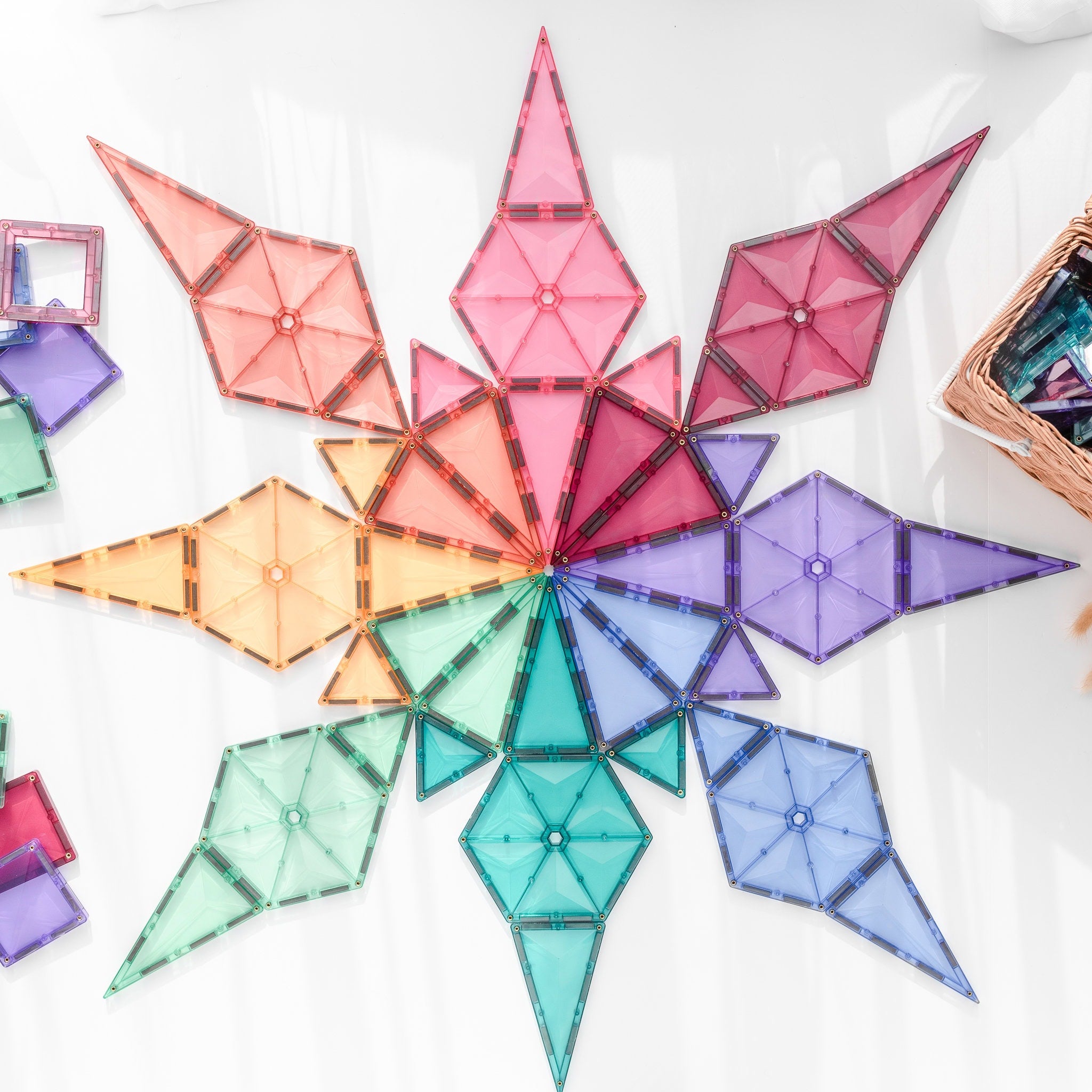 Pastel segulkubbar - Geometry pakki, 40 stk