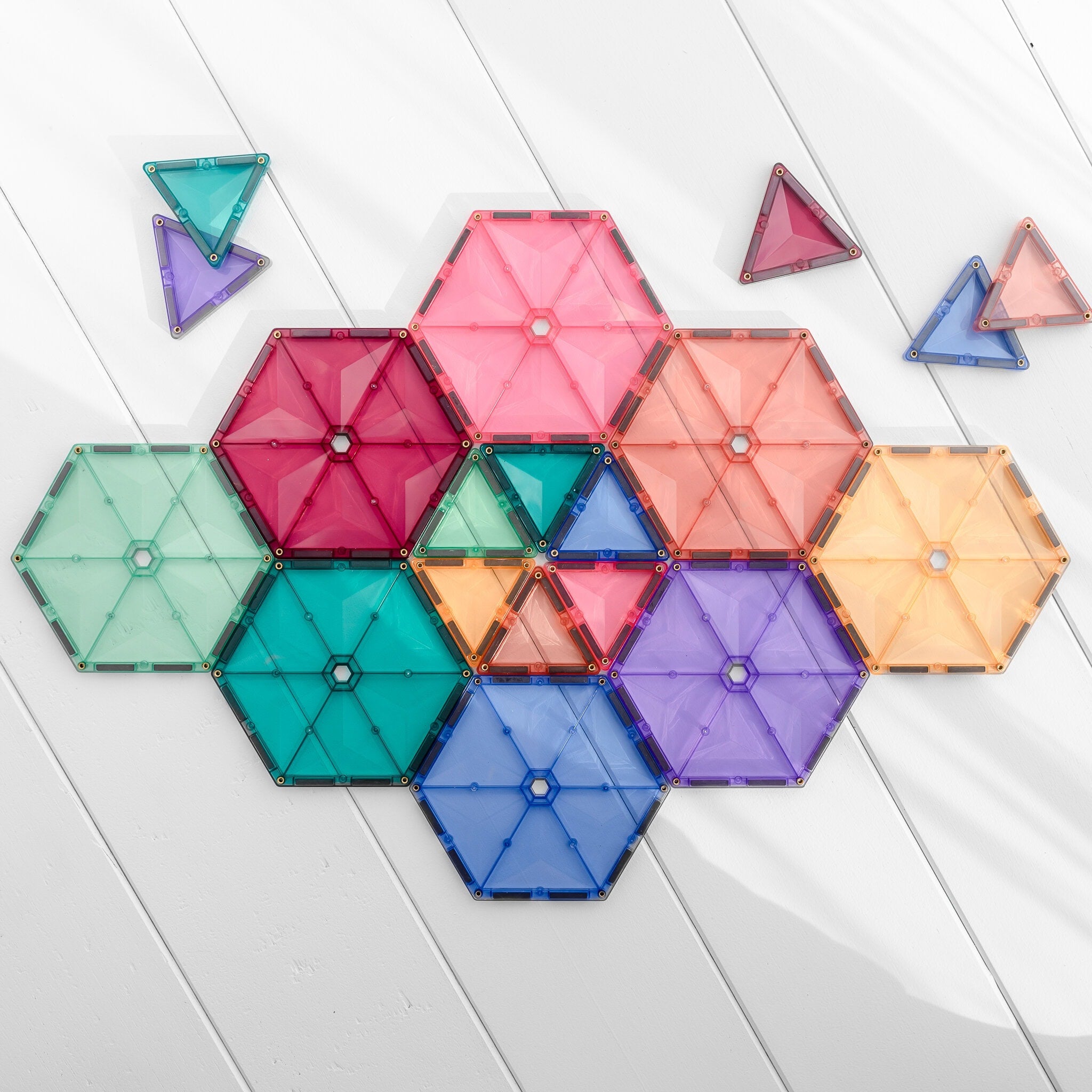 Pastel segulkubbar - Geometry pakki, 40 stk