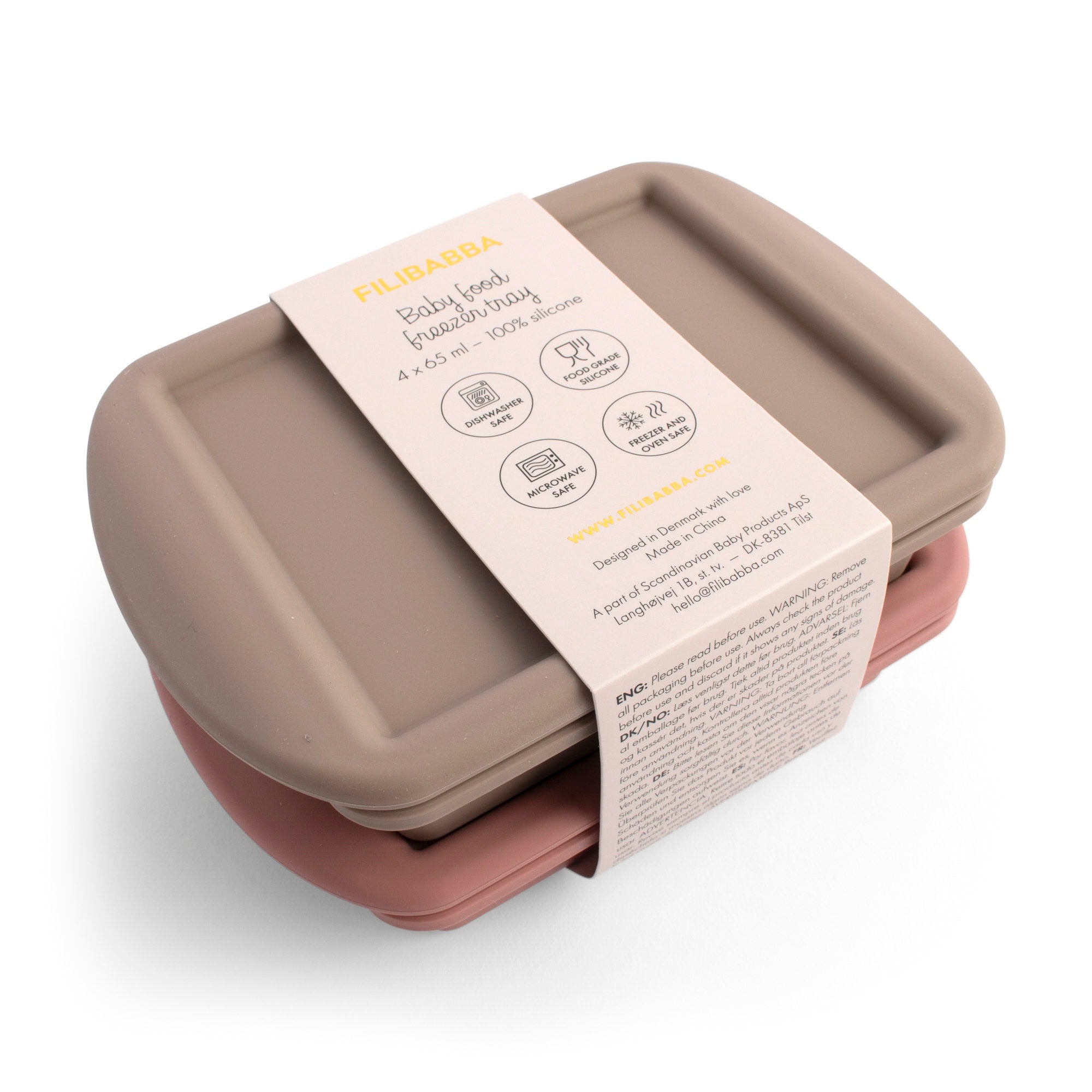 Frystibakki fyrir ungbarnamat, 2 stk - Rose Mix