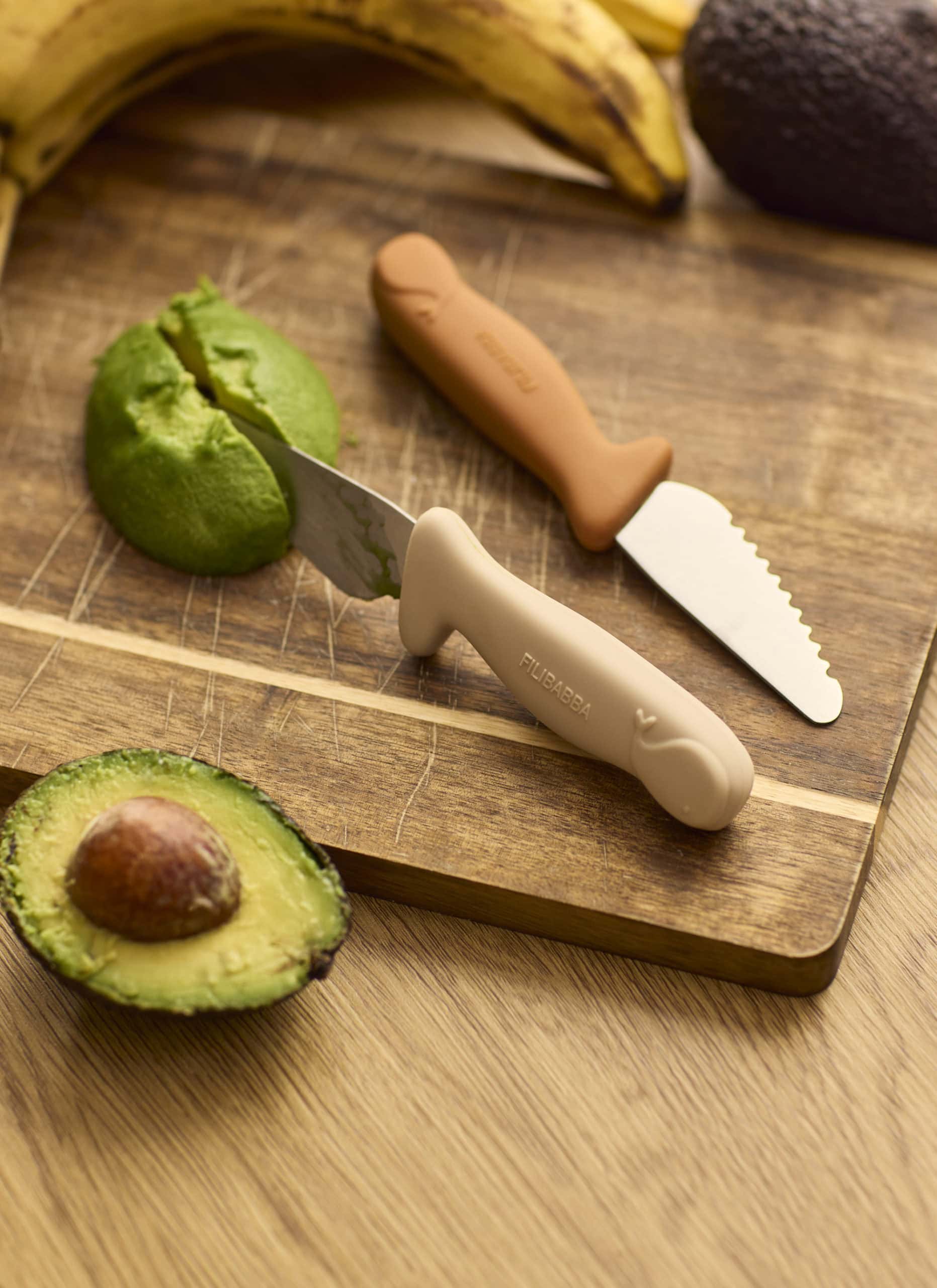 Barnahnífar, 2 stk - Pumpkin/Off white