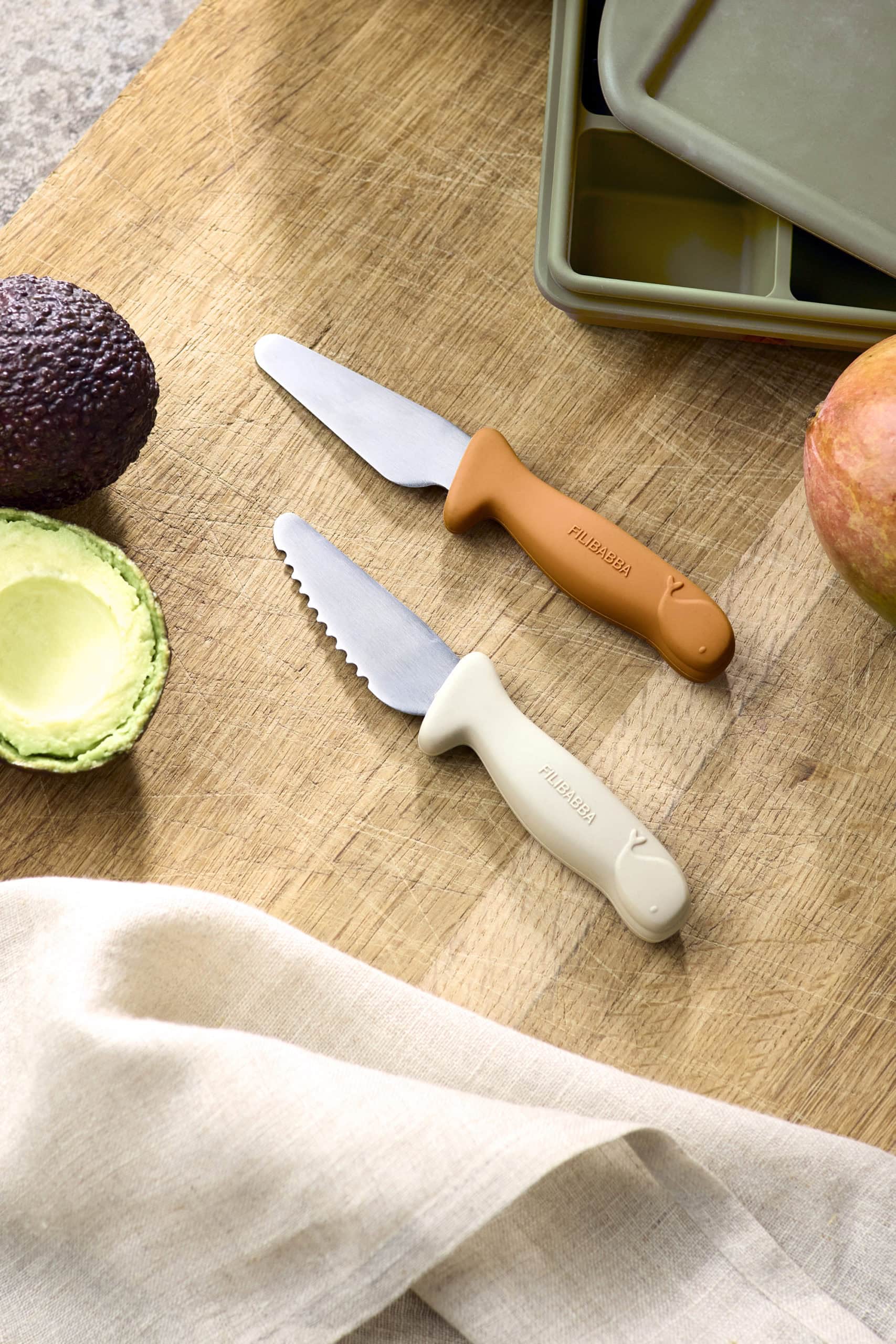 Barnahnífar, 2 stk - Pumpkin/Off white