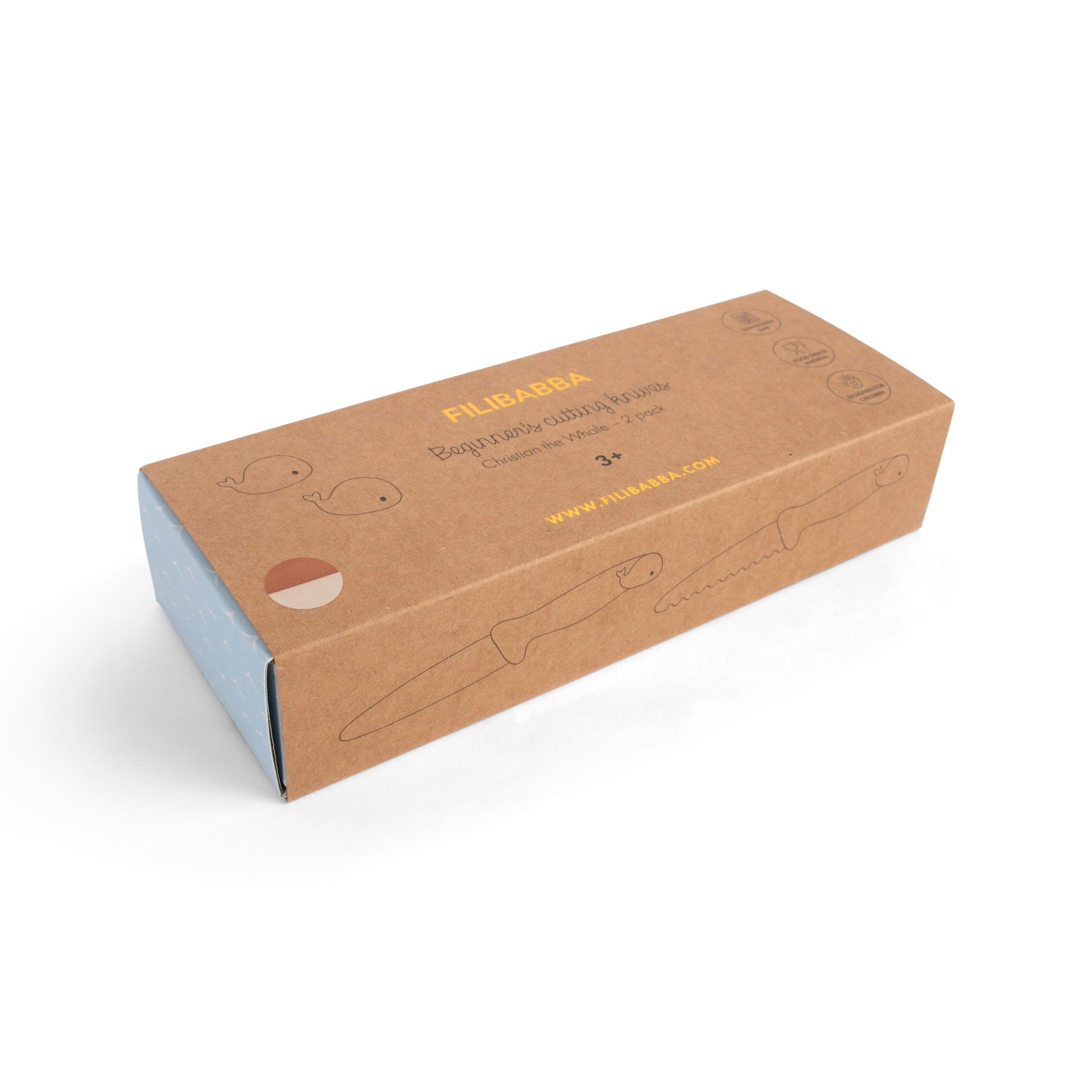 Barnahnífar, 2 stk - Pumpkin/Off white