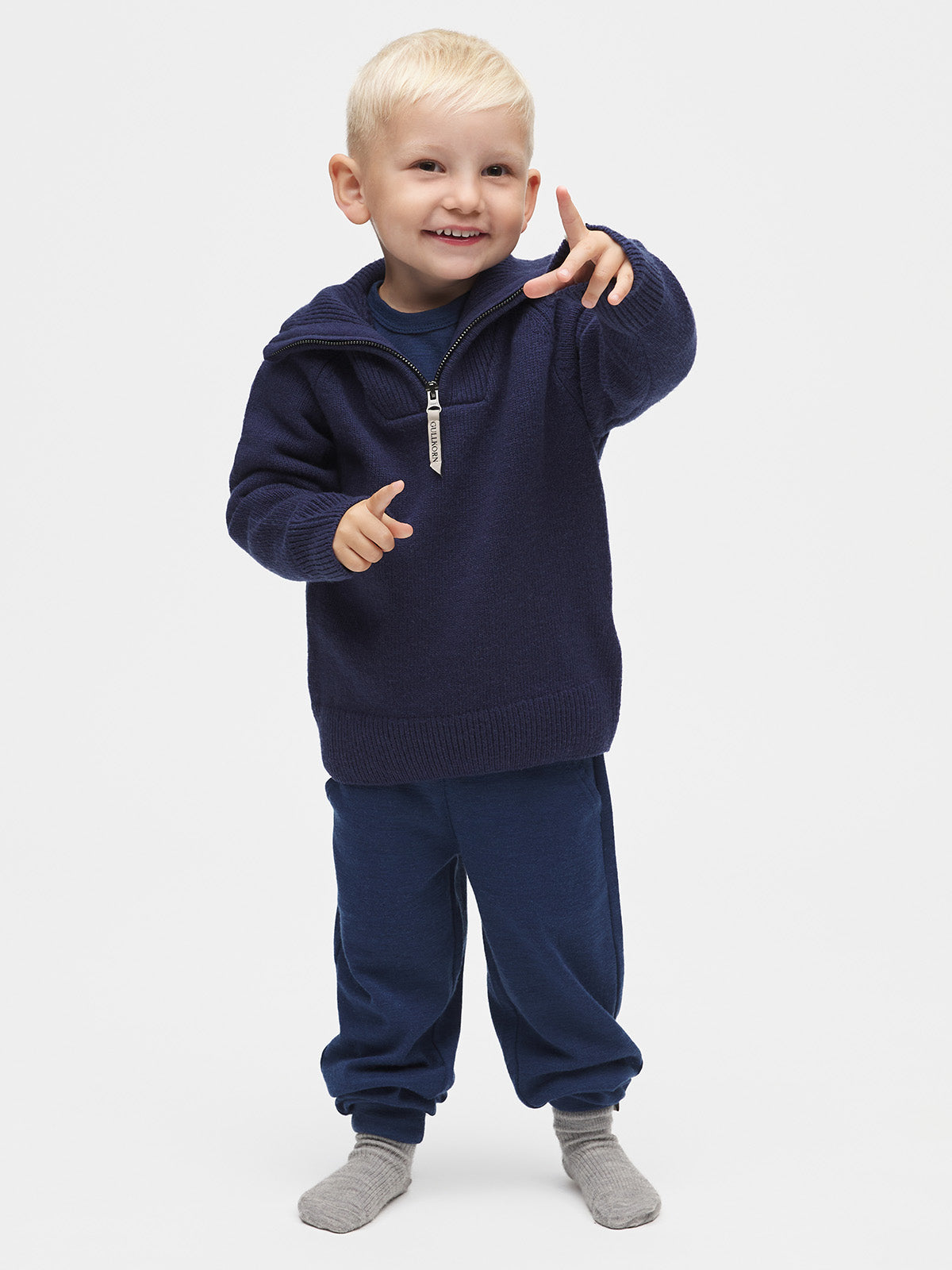 Villvette ullarbuxur - Dark Blue