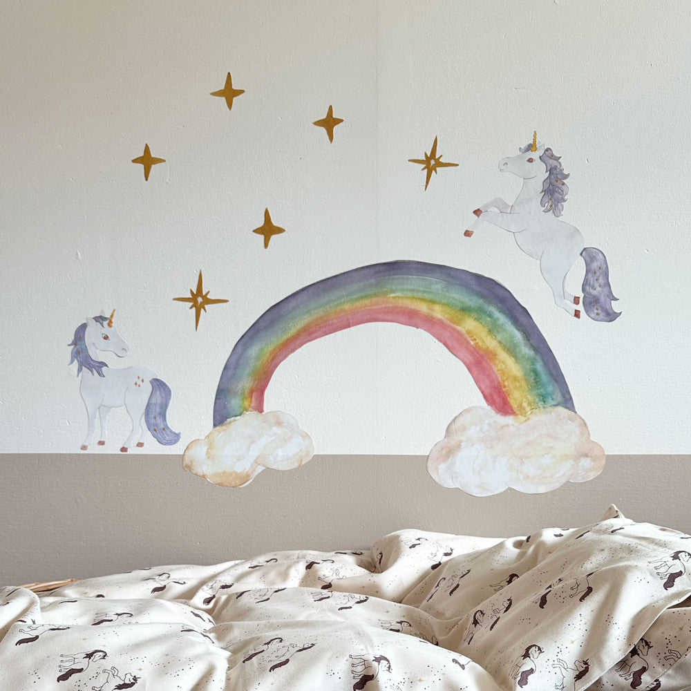Vegglímmiðar - Unicorn Rainbow
