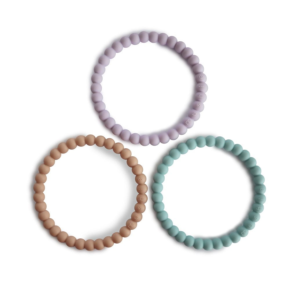Pearl nagarmband - Lilac/Cyan/Soft Peach