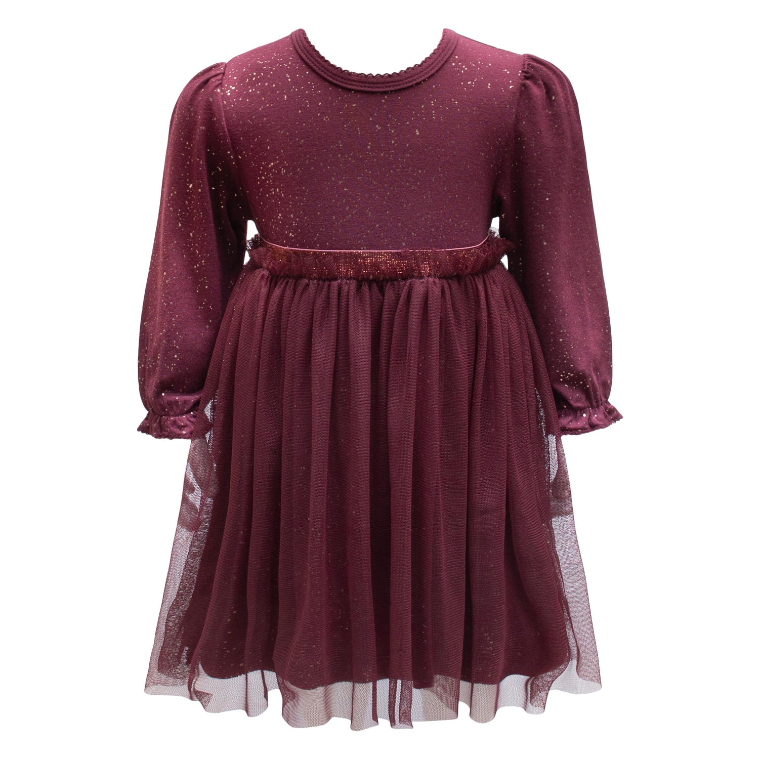Carrie samfellukjóll með tjulli - Burgundy