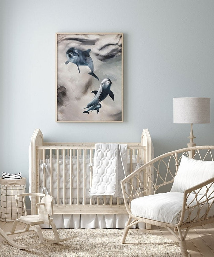 Veggspjald - Dolphins