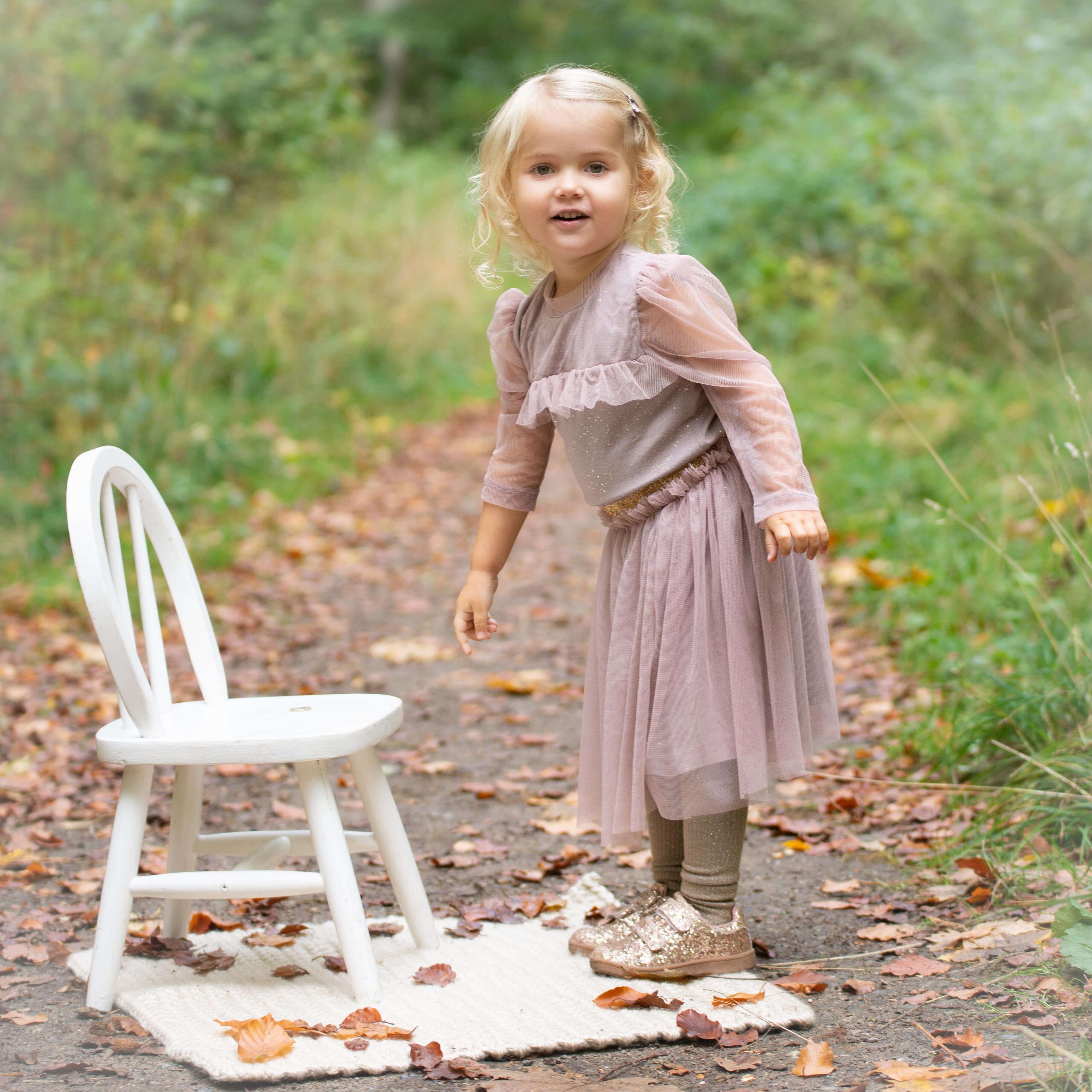 Zoe blússa með tjulli - Antique Purple