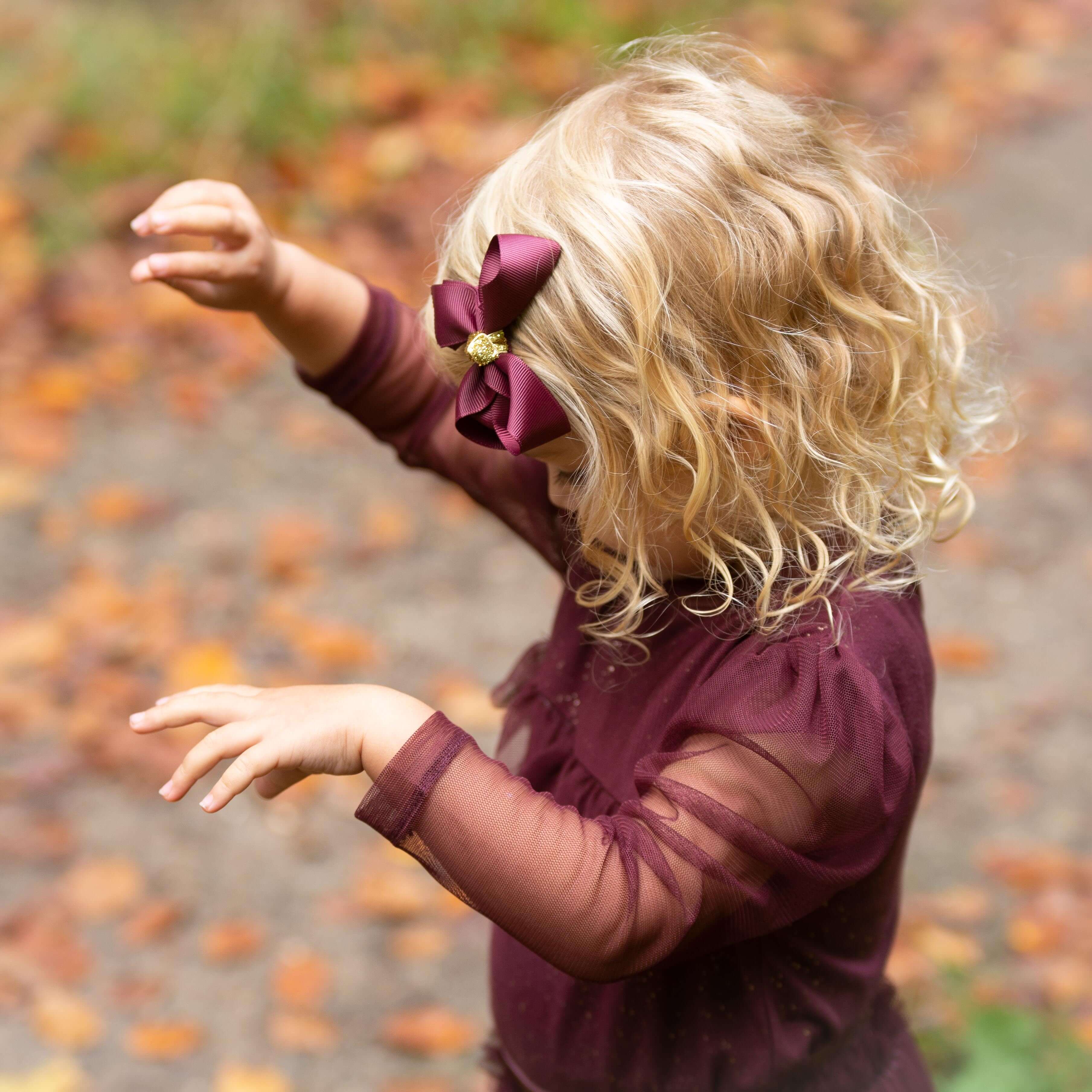 Zoe blússa með tjulli - Burgundy