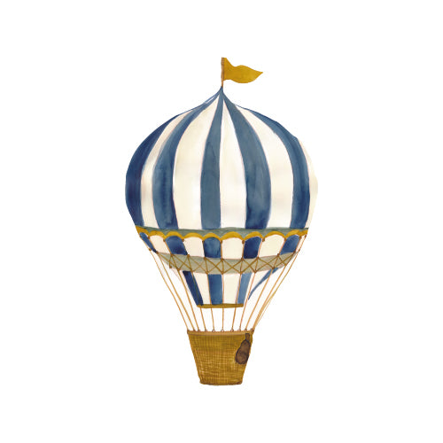 Vegglímmiðar - Retro air balloon large - Blue