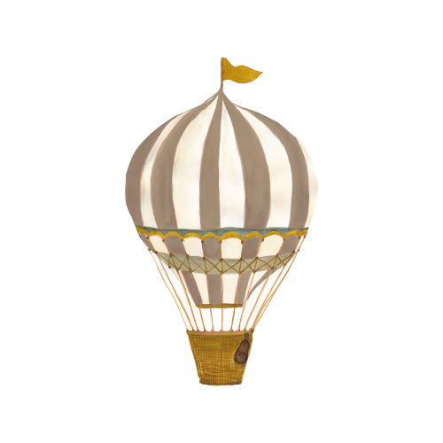 Vegglímmiðar - Retro air balloon large - Brown