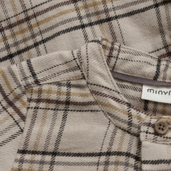 Köflótt samfelluskyrta - Oxford Tan