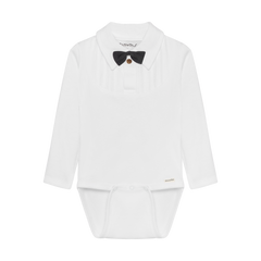 Skyrtusamfella með slaufu - Bright White