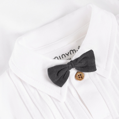 Skyrtusamfella með slaufu - Bright White