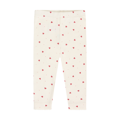 Leggings með hjartamynstri - Eggnog