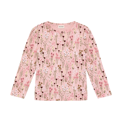 Langermabolur með blómamynstri - Silver Pink