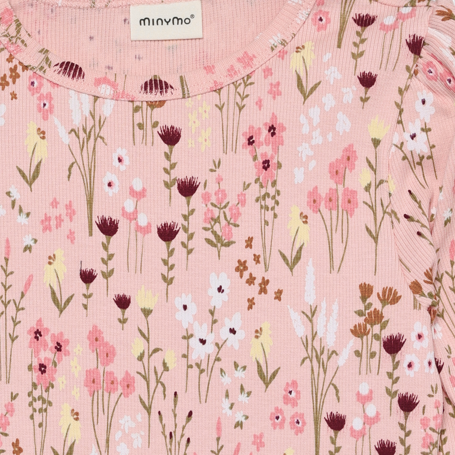 Langermabolur með blómamynstri - Silver Pink