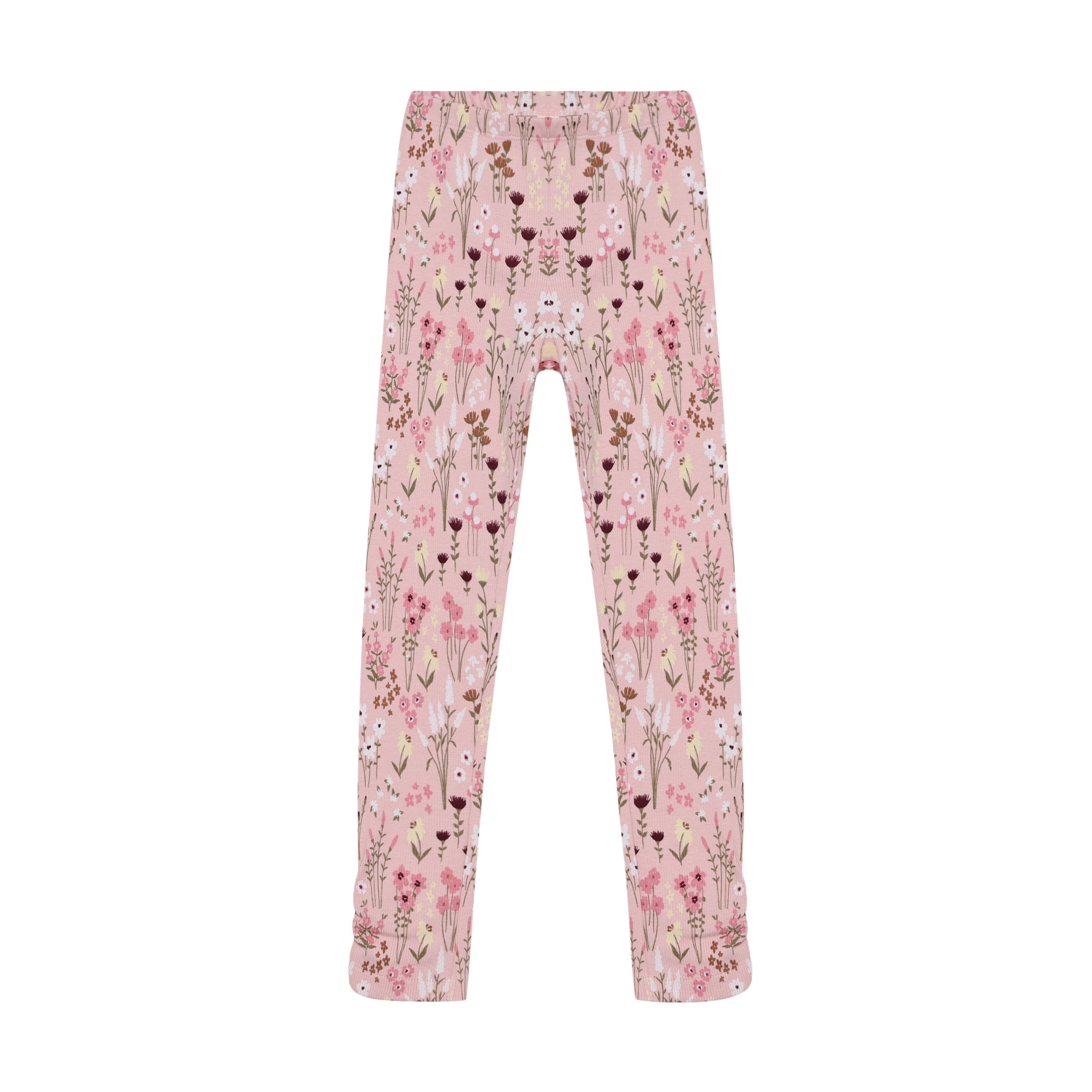 Leggings með blómamynstri - Silver Pink