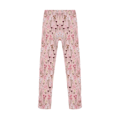 Leggings með blómamynstri - Silver Pink