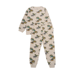 Náttföt með risaeðlum - Beige Melange