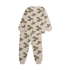 Náttföt með risaeðlum - Beige Melange