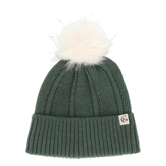 Ullarhúfa með dúski - Deep Green