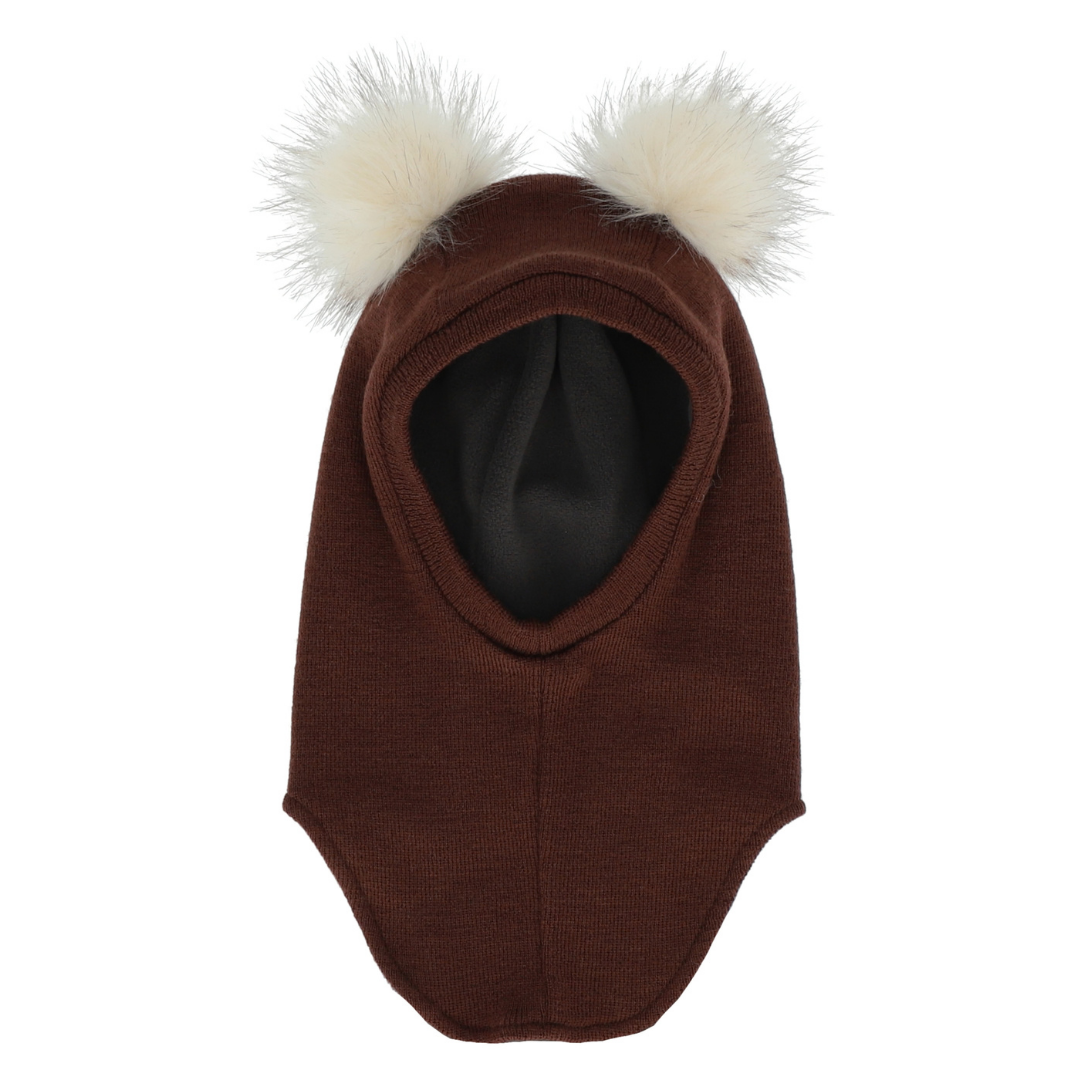 Ullarlambhúshetta með dúskum - Brown