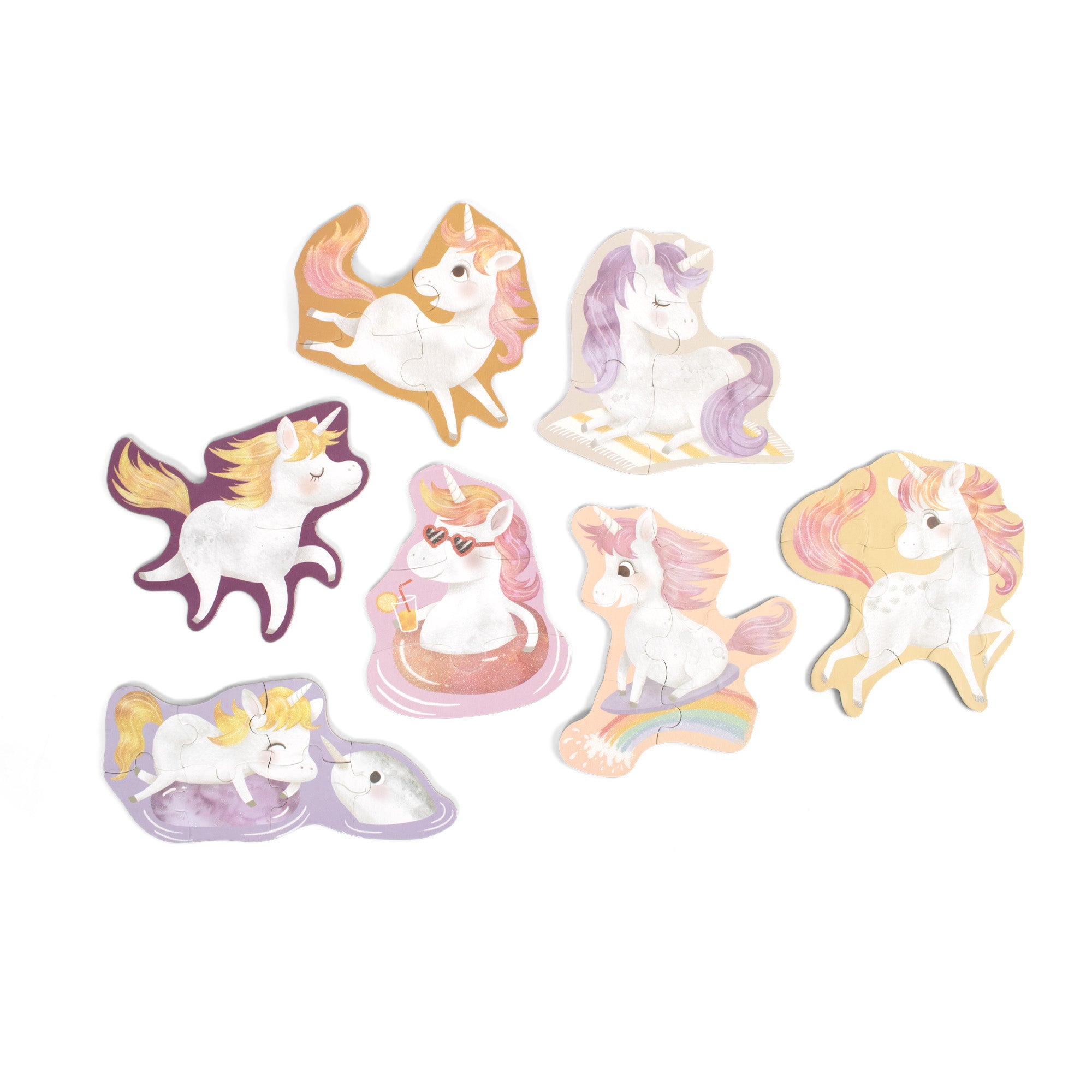 Sett með 7 púslum - Unicorn