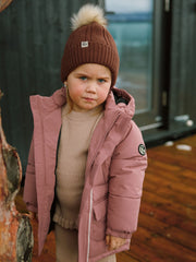 Ullarhúfa með dúski - Brown