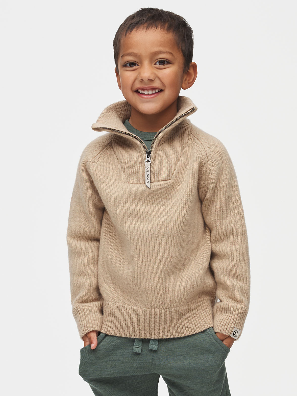 Þykk ullarpeysa - Dark Beige