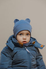 Beanie húfa með bangsaeyrum - Flint Stone Blue