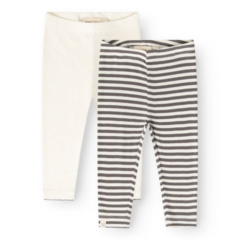Jia leggings, 2 í pakka - Dark Grey Stripe