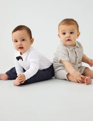 Skyrtusamfella með slaufu - Bright White