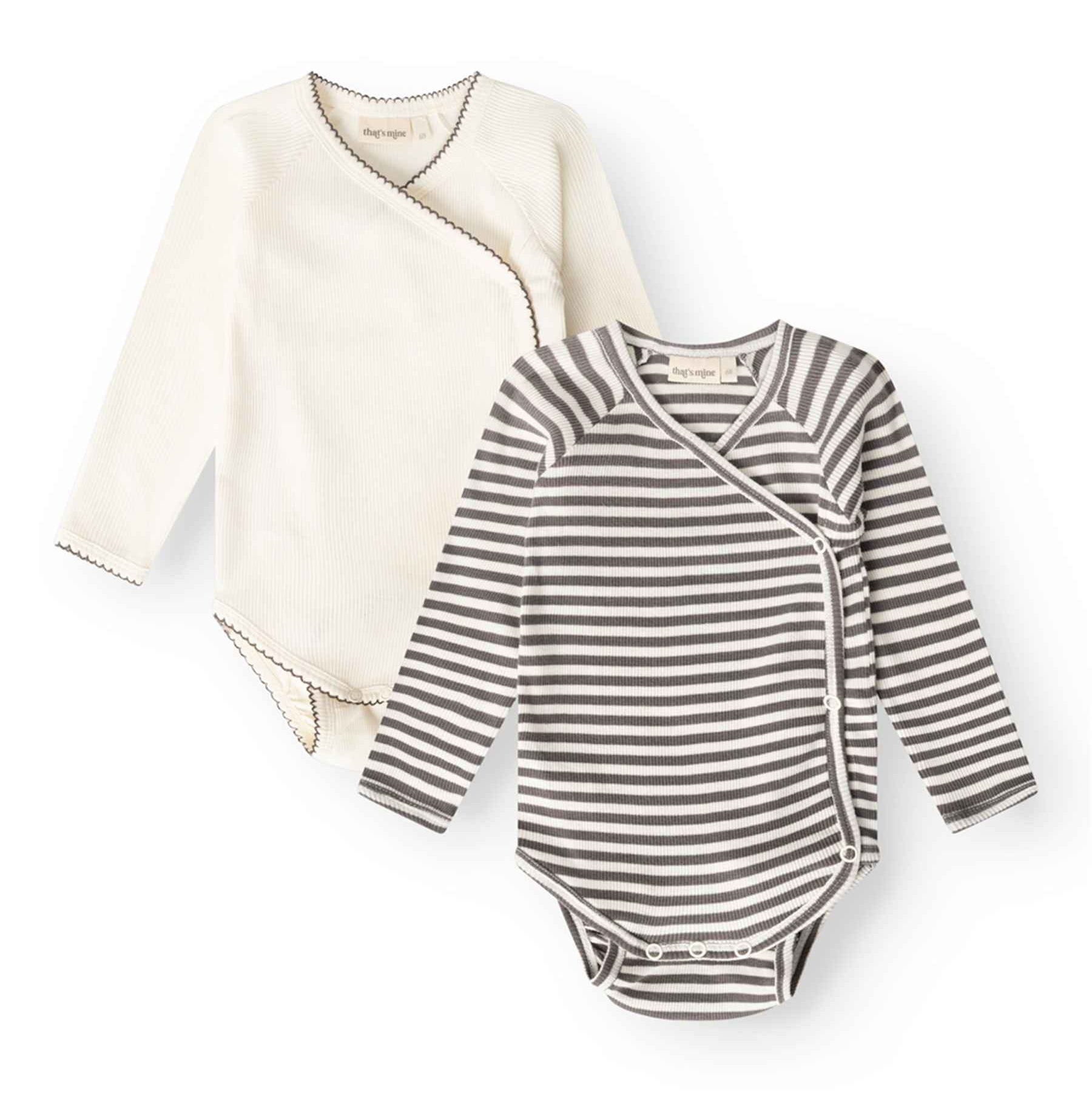 Juma samfellur, 2 í pakka - Dark Grey Stripe