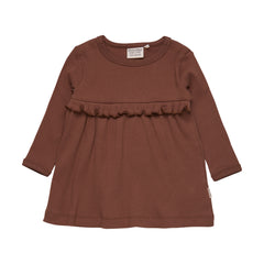 Rib ungbarnakjóll - Cocoa Brown