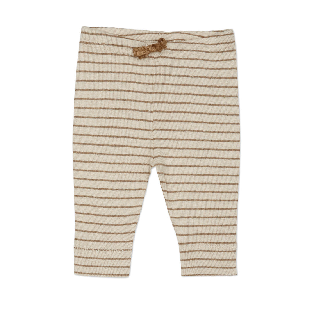 Rib ungbarnabuxur - Beige Melange
