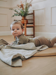 Rib ungbarnabuxur - Dark Brown Melange