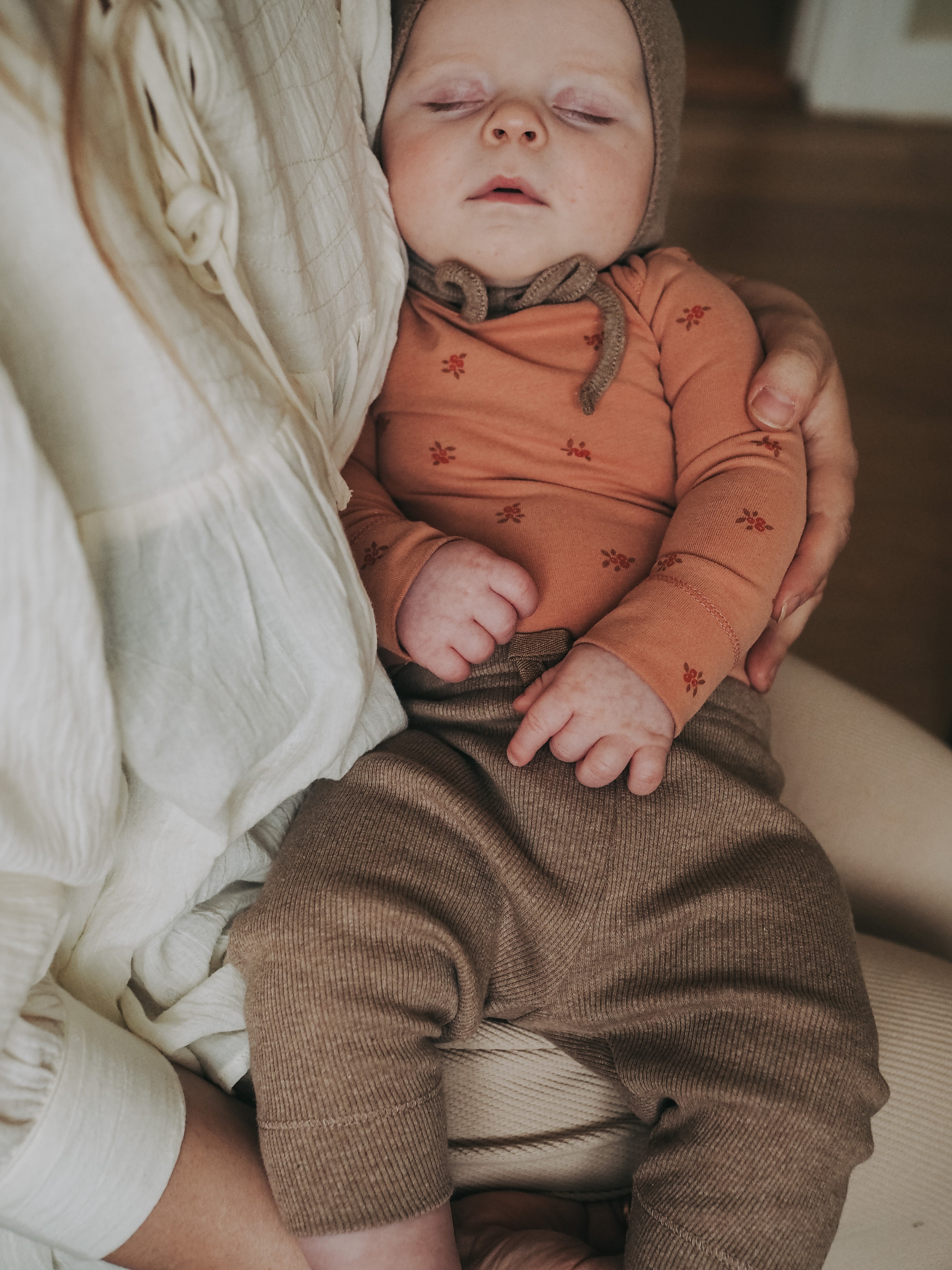 Rib ungbarnabuxur - Dark Brown Melange